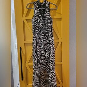 White House Black Market Zebra Print Maxi Dress